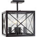 High Line 4 Light 13 inch Satin Bronze Semi-Flush Ceiling Light